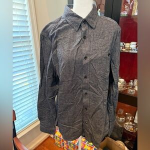 NWT William Rast gray blue chambray long sleeve shirt size large